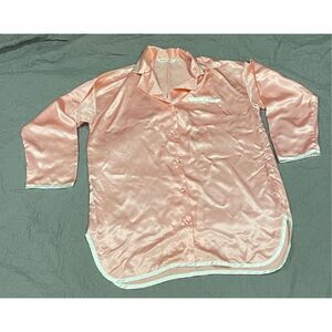 Victoria’s Secret Pink Silky Soft Large Night Gown Long Sleeve Button Up